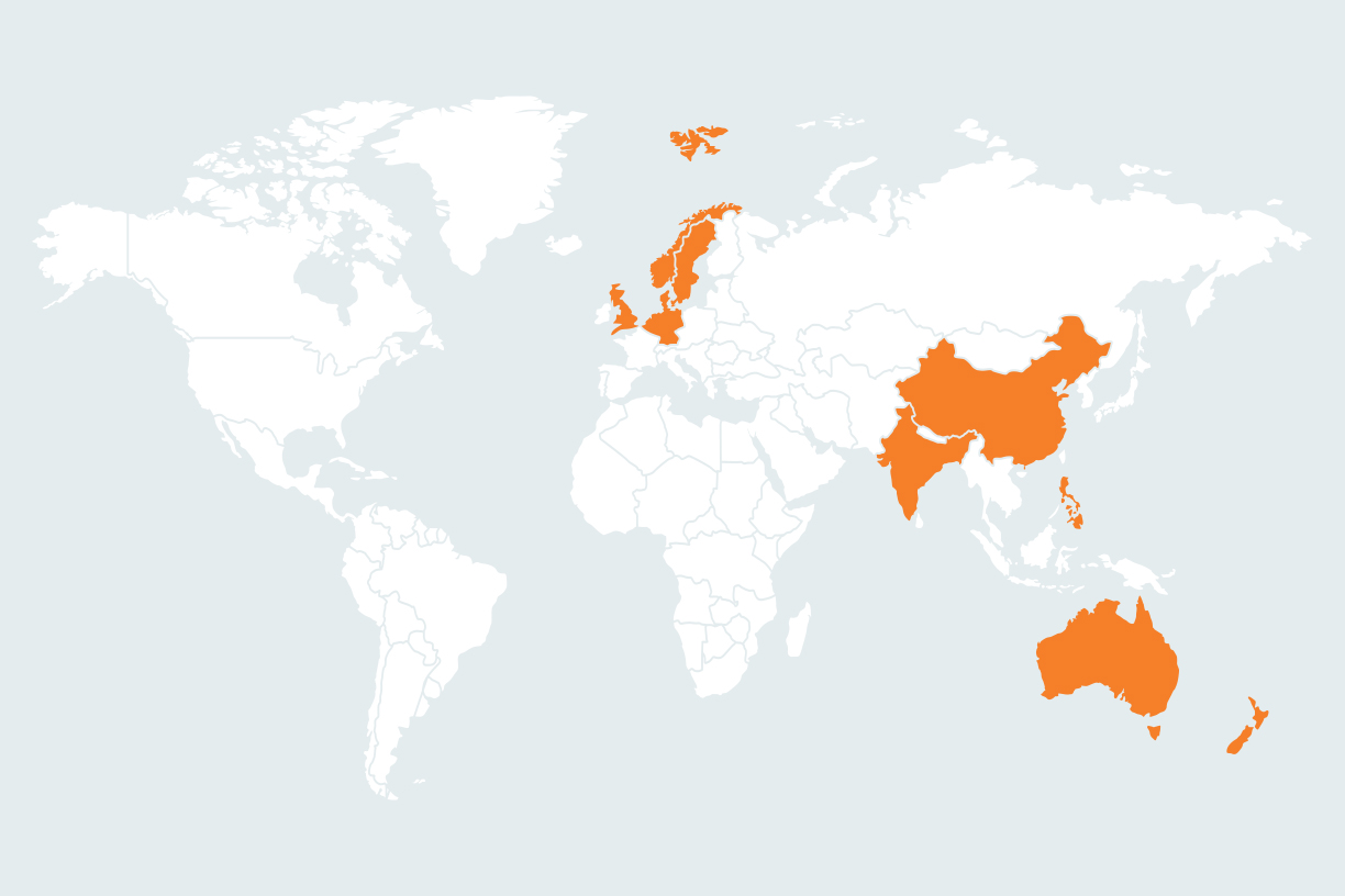 Map country selection