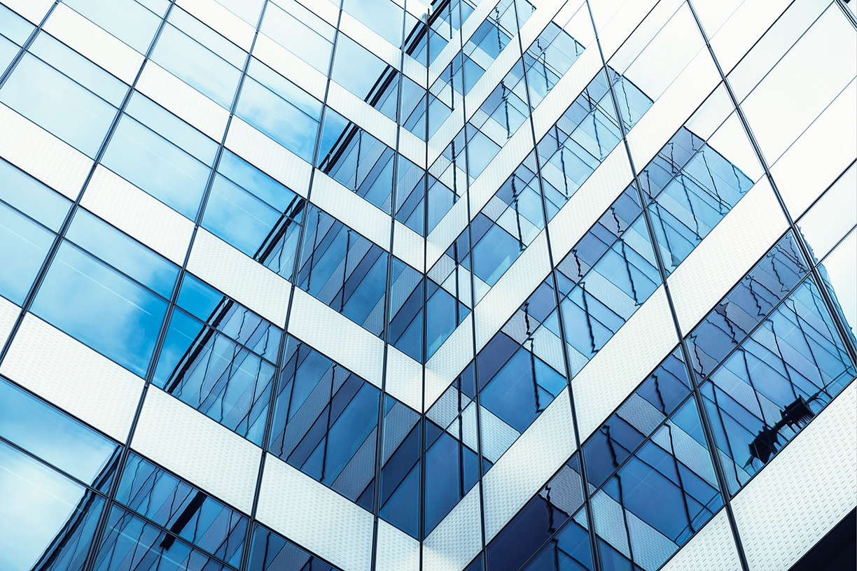 Close up of glass building