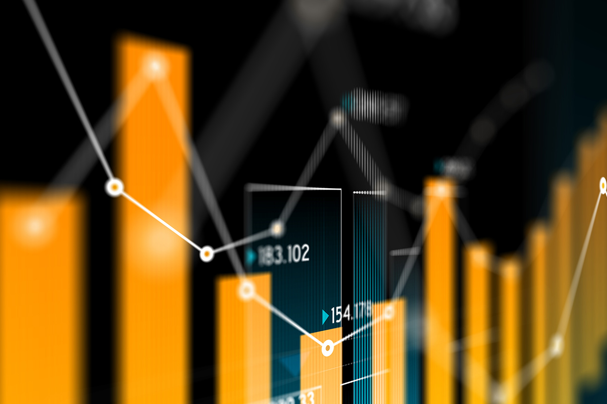 Close up of orange bar graph