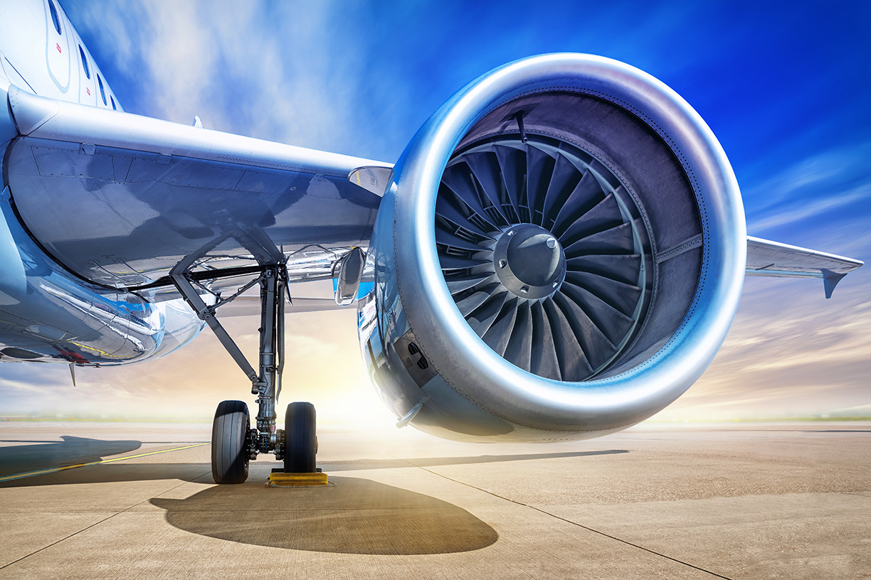 Picture of a plane engine and wing
