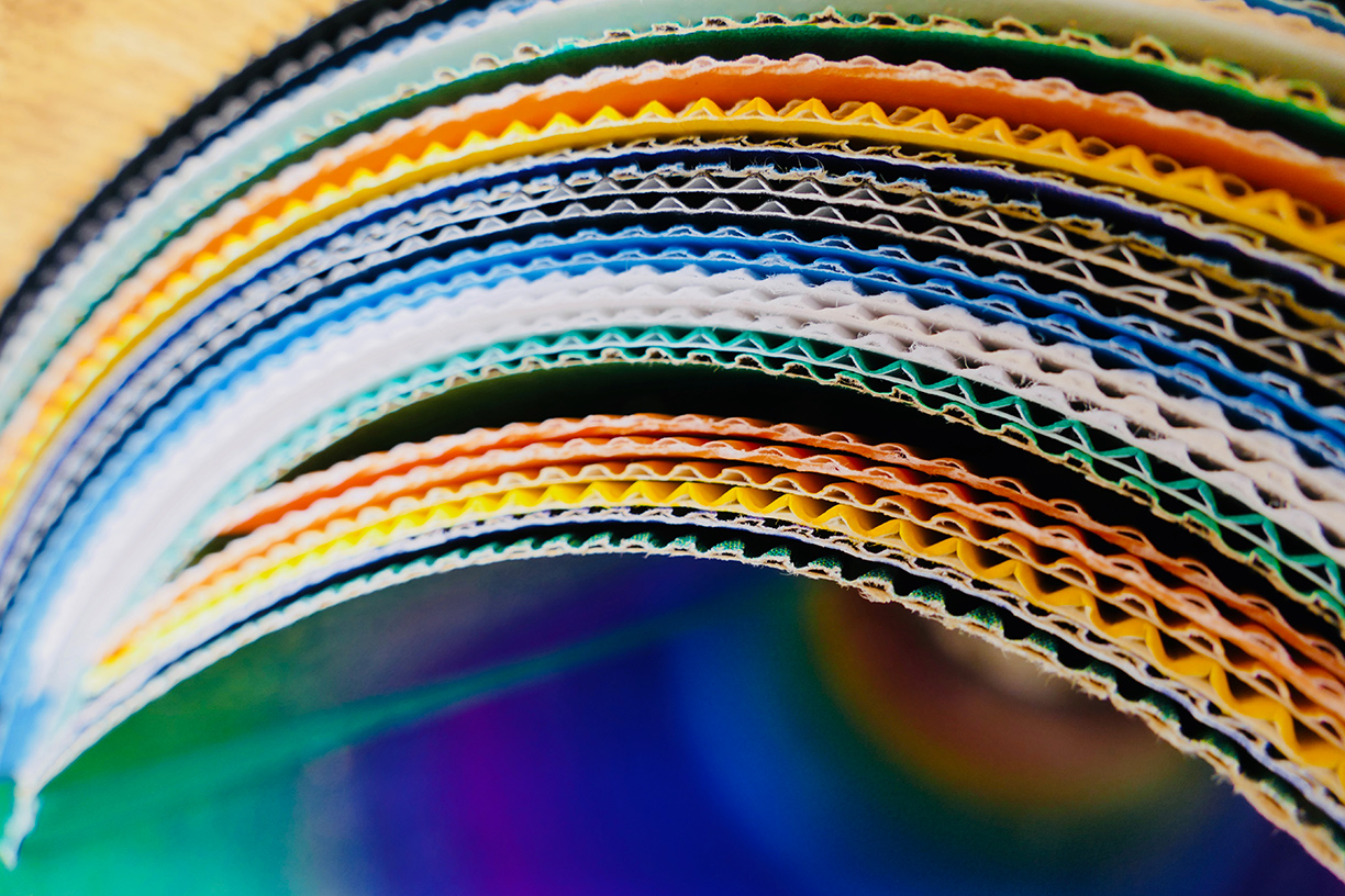 Close up of colorful cardboard paper