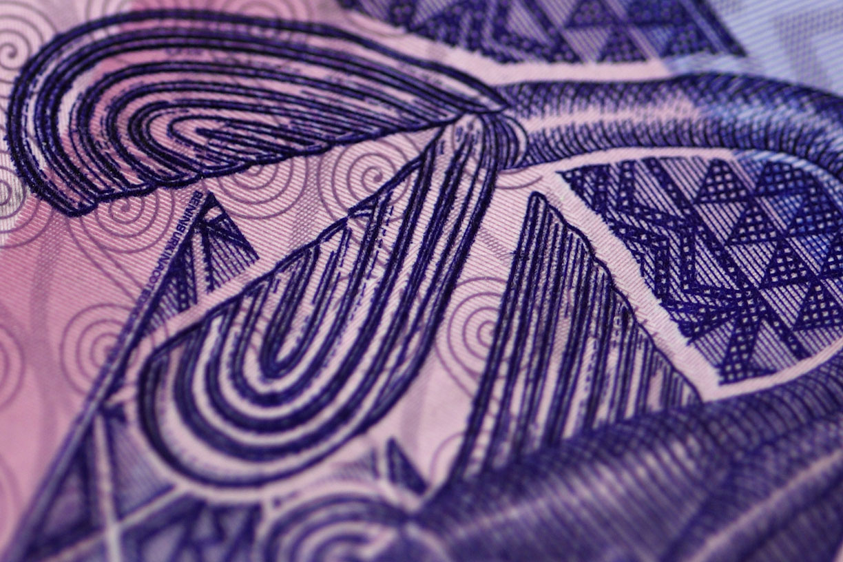 Close up on currency