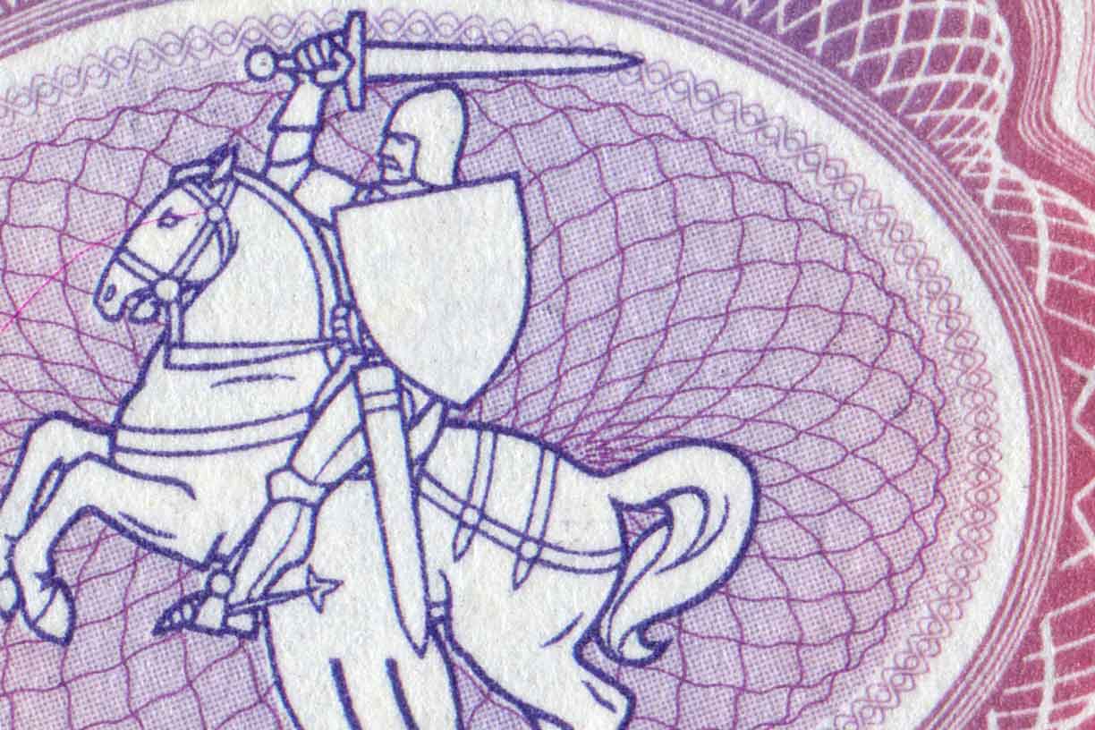 Knight Pattern Design on Banknote