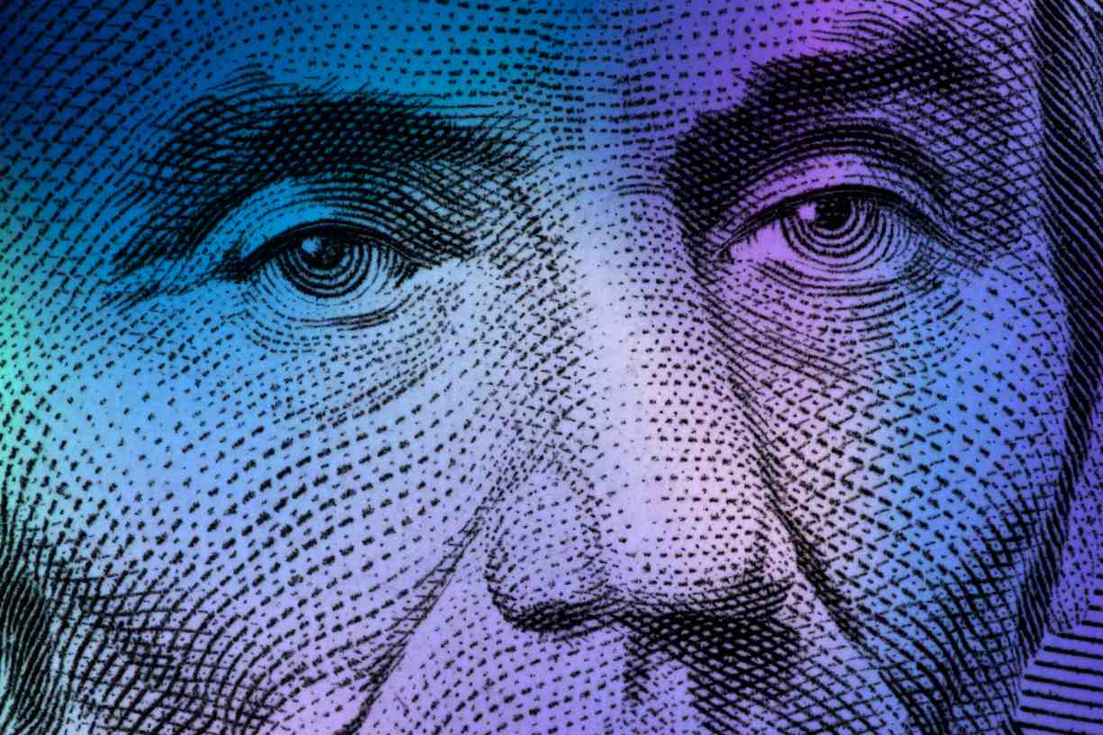 Abraham Lincoln line drawing w gradient