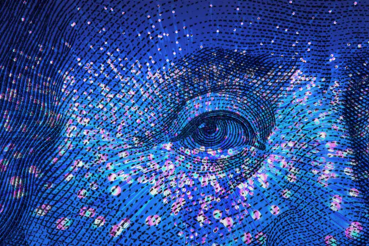 macro of currency with colorful overlay