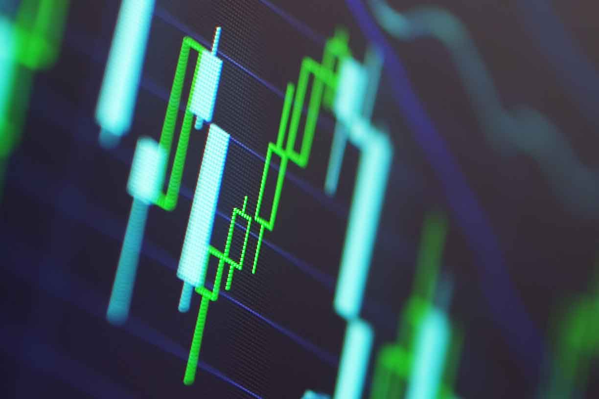 Market Analyze - Closeup on LCD screen