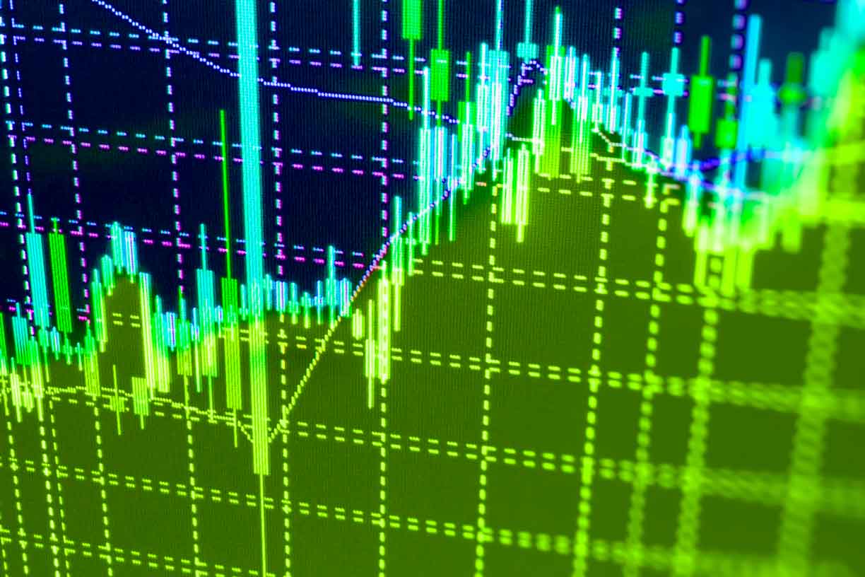 digital lime green graph