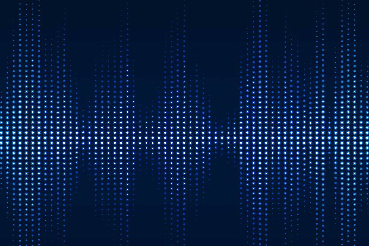 blue digital sound wave