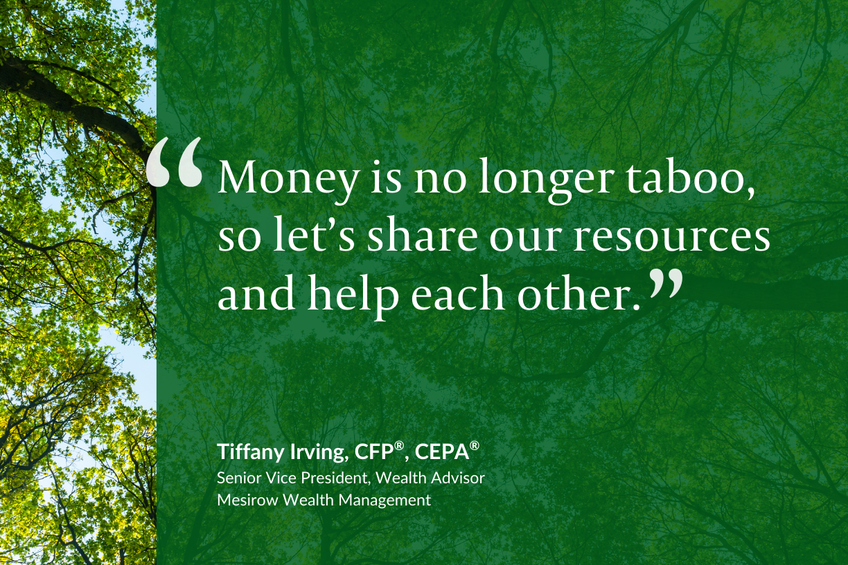 Tiffany was recently featured on Ellevate Network’s podcast Conversations With Women Changing the Face of Business — episode “Breaking the Money Taboo.” 🎙️ Tiffany shares her practical framework for wealth planning — Prepare, Plan, Protect — and discusses serving diverse communities, building financial literacy for younger generations, and redefining legacy. It’s candid, actionable insight from a trusted advisor.