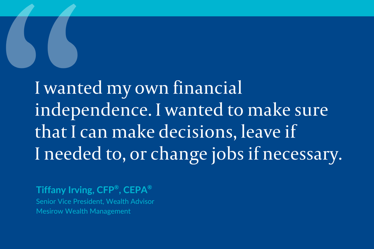 Everyone's talkin' money podcast I wanted my own financial independence. I wanted to make sure that I can make decisions, leave if I needed to, or change jobs if necessary.