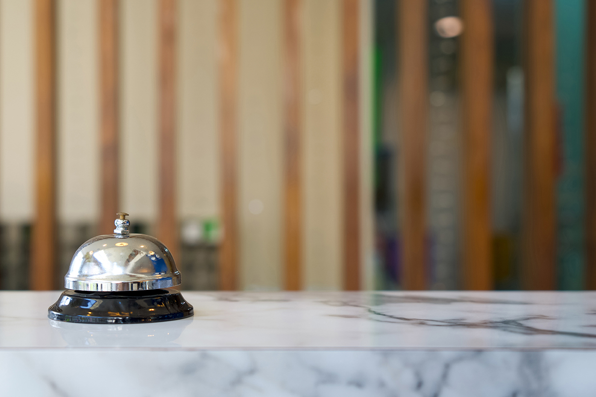 Bell on check-in desk