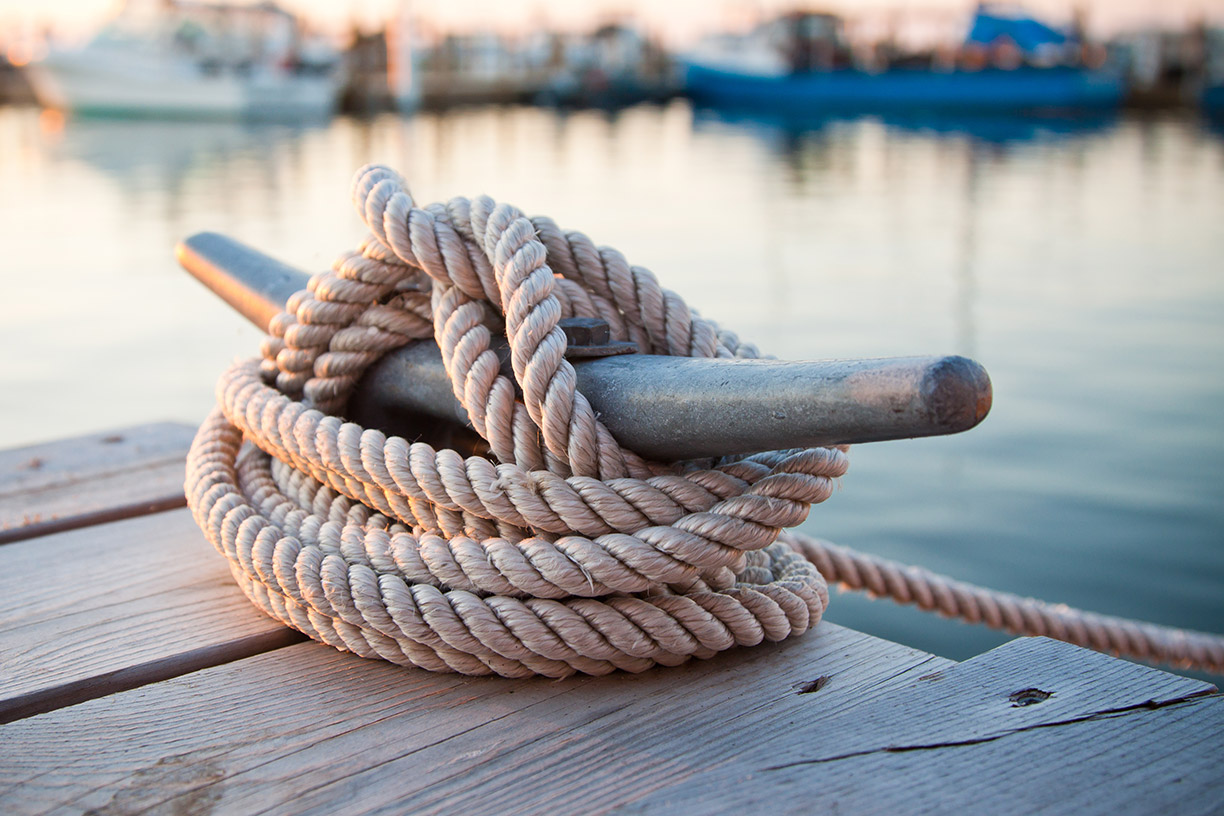 Robe tied to dock