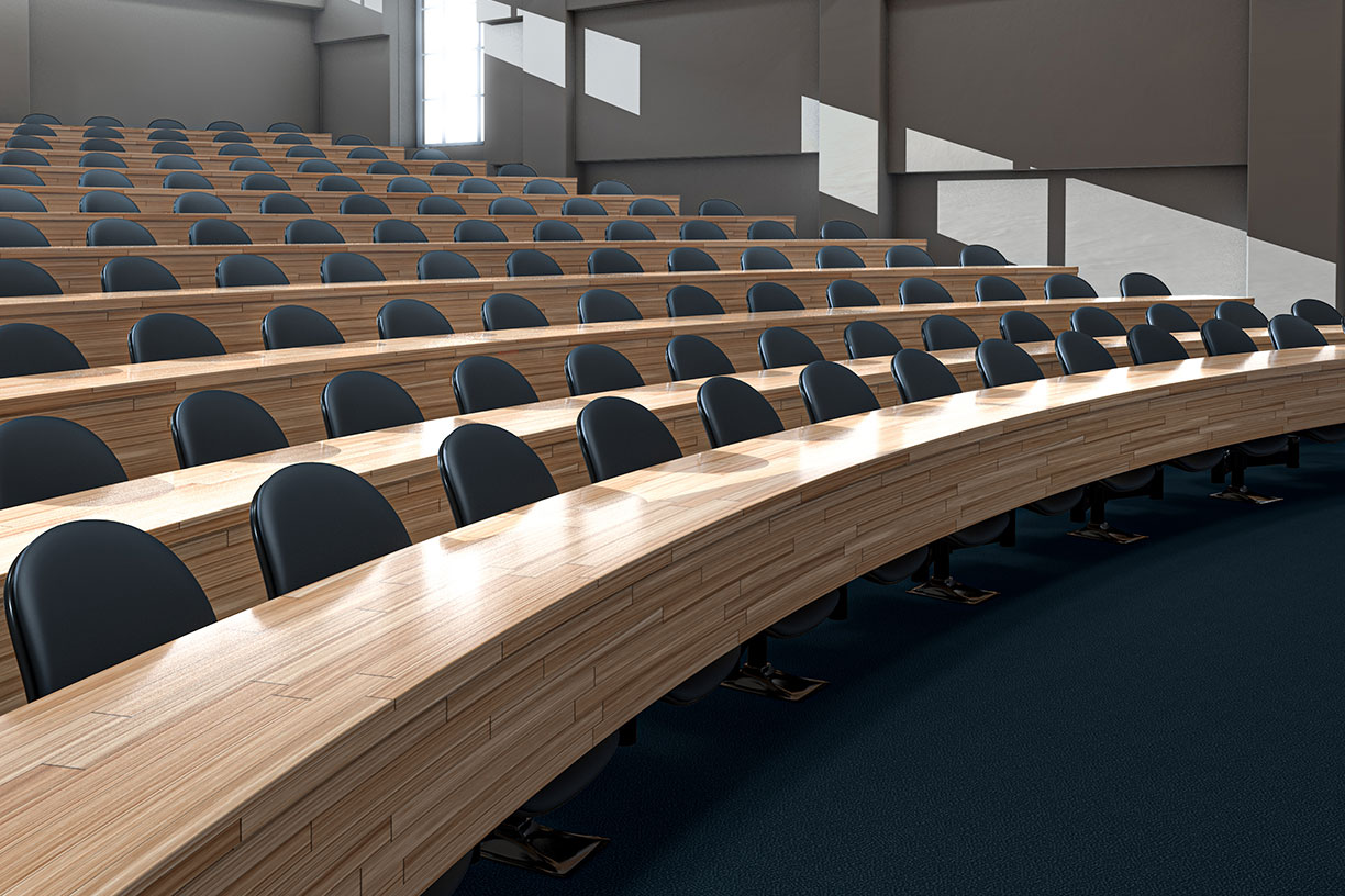 College lecture hall seats