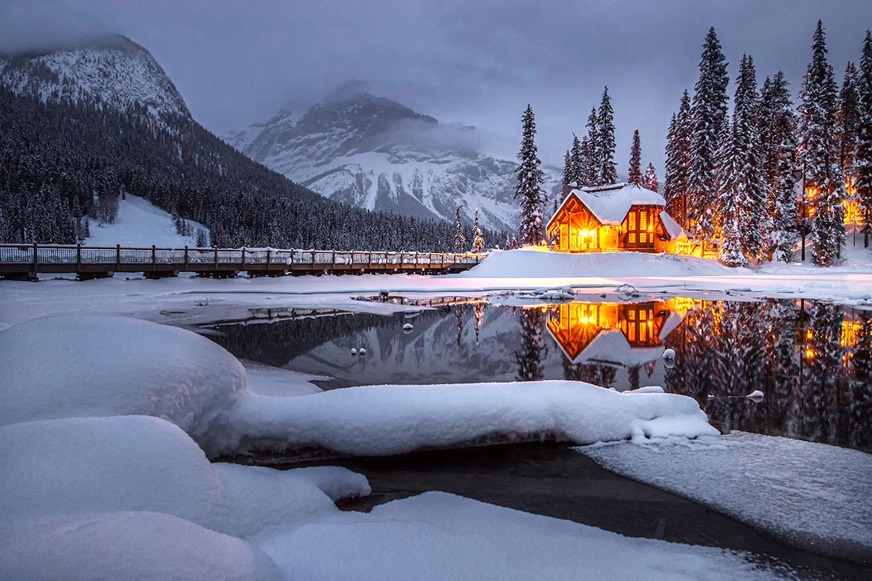 House in snowy environment