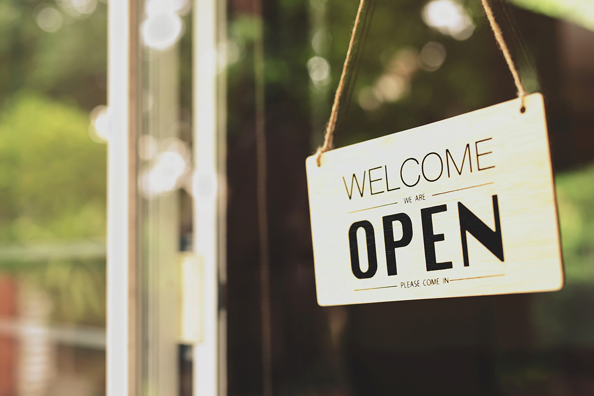 Small business open sign