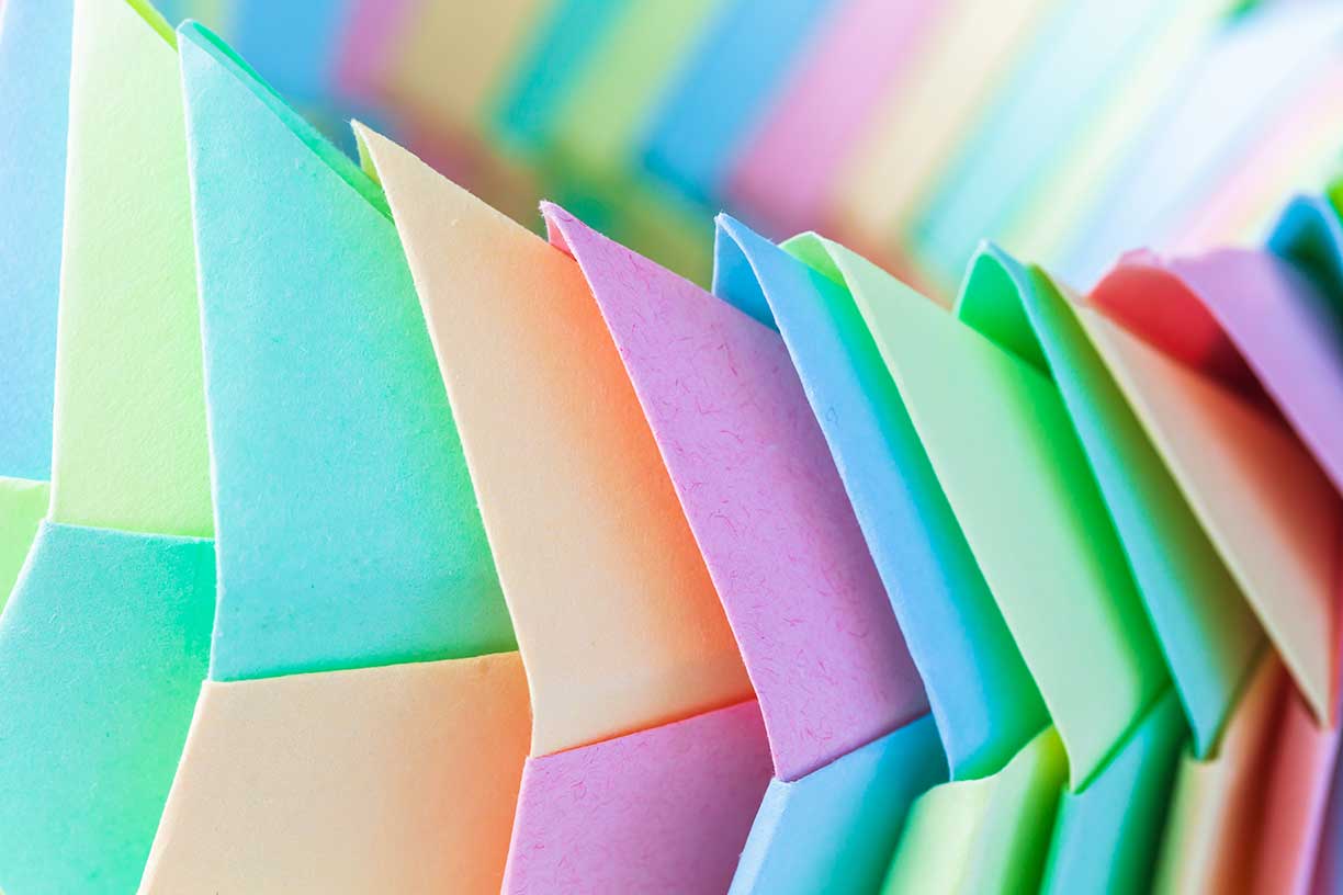 Colored paper origami