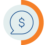 dollar sign in speech balloon icon