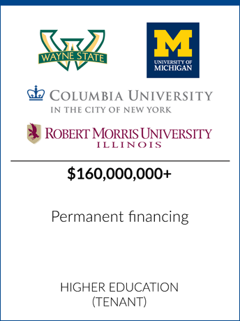 tombstone - transaction higher education wayne state and university of michigan and columbia university and robert morris university logo