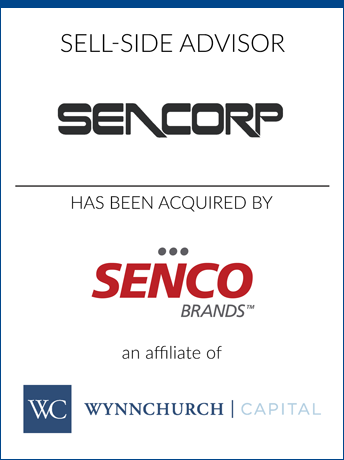 tombstone - sell-side transaction SENCORP Senco Brands Wynnchurch Capital logos