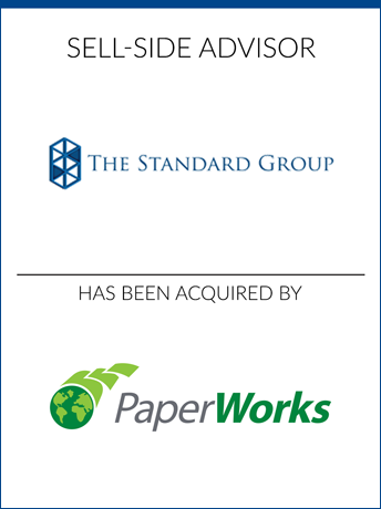 tombstone - sell-side transaction The Standard Group PaperWorks logos
