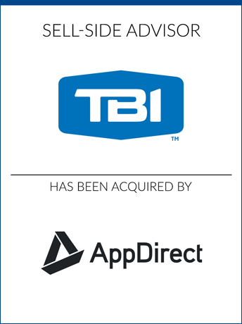 tombstone - sell-side transaction - TBI AppDirect logos