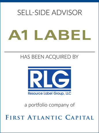 tombstone - sell-side transaction A1 Label Resource Label Group, LLC First Atlantic Capital logo 2015