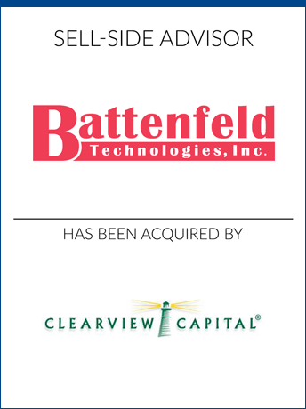 tombstone - sell-side transaction Battenfeld Technologies Clearview Capital logo