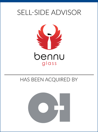 tombstone - sell-side transaction Bennu Glass Owens-Illinois logo 2015