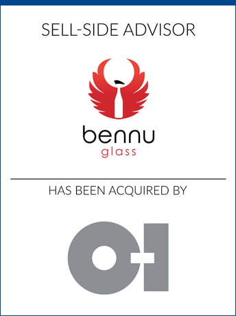 tombstone - sell-side transaction Bennu Glass Owens-Illinois logos