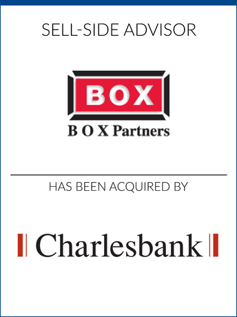 tombstone - sell-side transaction BOX Partners Charlesbank logos