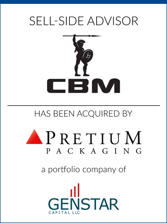 tombstone - sell-side transaction Custom Blow Molding Pretium Packaging Genstar logo