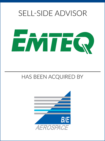 tombstone - sell-side transaction EMTEQ B/E Aerospace logo