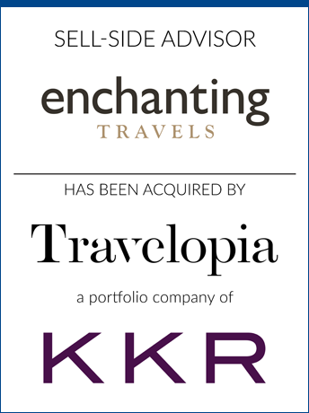 tombstone - sell-side transaction Enchanting Travels and Travelopia and KKR logo  2019