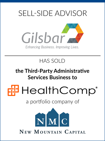 tombstone - sell-side transaction Gilsbar HealthComp New Mountain Capital logos