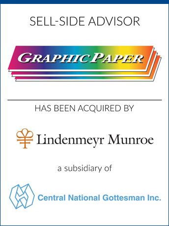 tombstone - sell-side transaction Graphic Paper Lindenmeyr Munroe Central National Gottesman logo