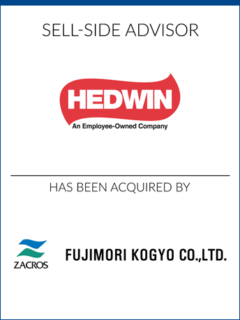 tombstone - sell-side transaction Hedwin Fujimori Kogyo Co. logos