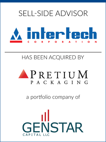 tombstone - sell-side transaction Intertech Corporation Pretium Packaging Genstar Capital LLC logo 2015