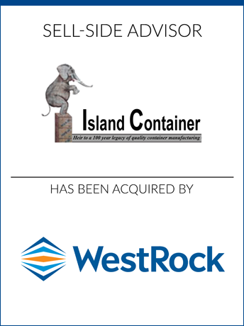 tombstone - sell-side transaction Island Container WestRock logo 2017