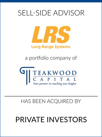 tombstone - sell-side transaction Long Range Systems Teakwood Capital logo