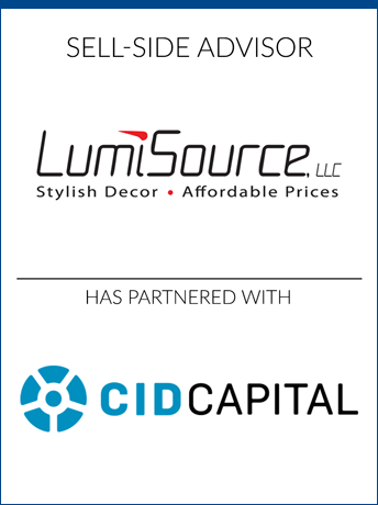 tombstone - sell-side transaction tombstone LumiSource CID Capital logos