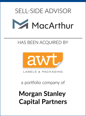 tombstone - sell-side transaction MacArthur AWT Morgan Stanley Capital Partners logos