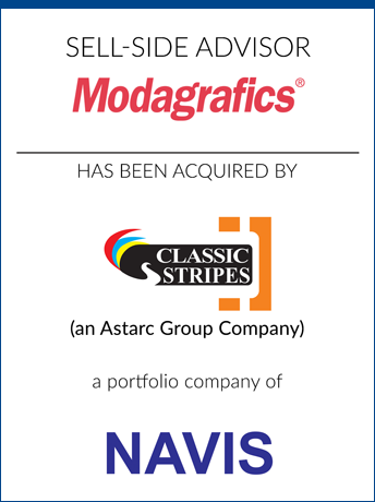 tombstone - sell-side transaction Modagrafics Classic Stripes Navis logos