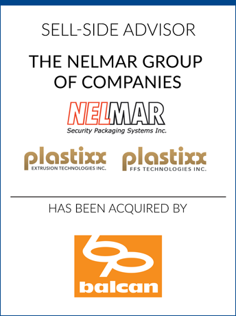 tombstone - sell-side transaction Nelmar Group of Companies