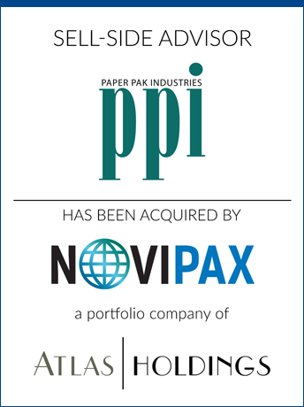tombstone - sell-side transaction Paper Pak Industries Novipax Atlas Holdings logo