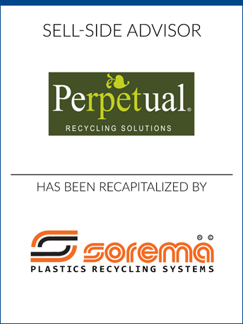 tombstone - sell-side transaction Perpetual Recycling Solutions Sorema logos