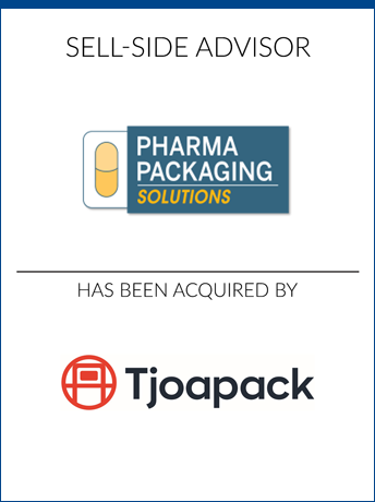 tombstone - sell-side transaction Pharma Packaging Solutions Tjoapack logos