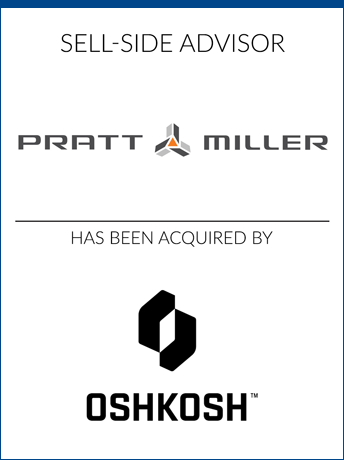 tombstone - sell-side transaction Pratt Miller Oshkosh logo