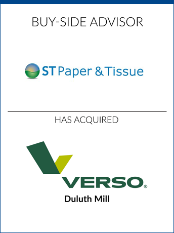 tombstone - buy-side transaction ST Paper & Tissue Verso logos