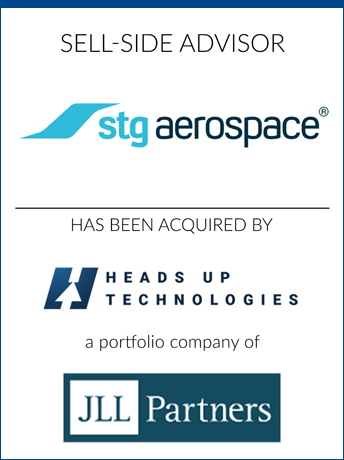 tombstone - sell-side transaction STG Aerospace Heads Up Technologies JLL Partners logos