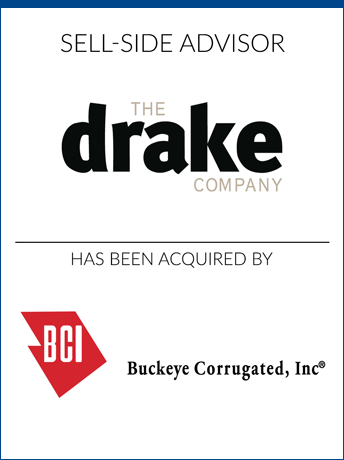 tombstone - sell-side transaction the Drake Company Buckeye Corrugated logo